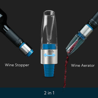 2-in-1 Wine Aerator Pourer and Stopper, Premium Wine Air Aerator Pourer Decanter Spout Dispenser No Drip or Spill - BPA Free - Improve Taste and Bouquet Instantly - Dishwasher Safe