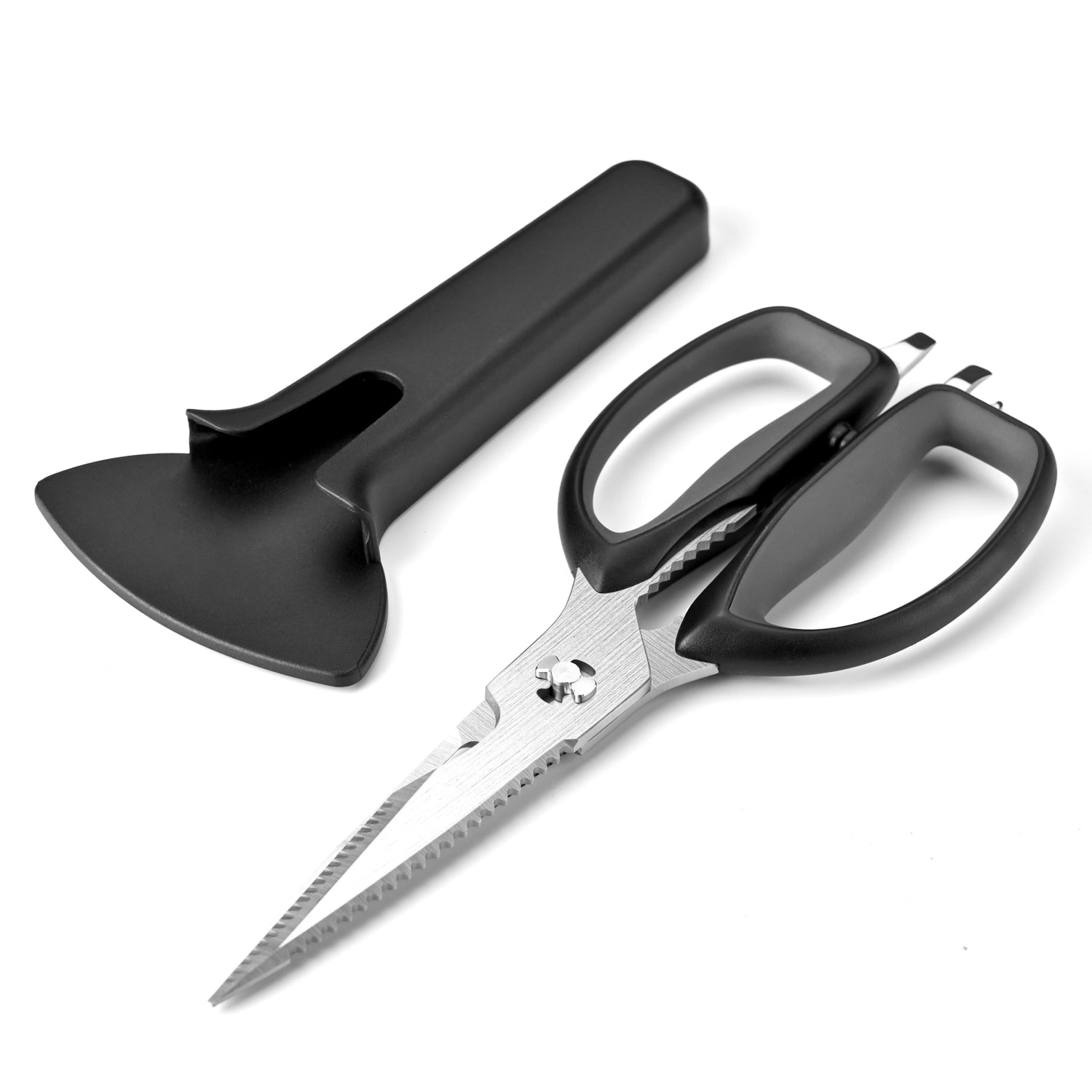1 Set Of Multi-Purpose Heavy Duty Kitchen Scissors For Easy Cutting.  Perfect For Your Kitchen. Comes With Magnetic Holder For Convenient  Storage. Used For Cutting Chicken Bones, Fish, Walnuts, Vegetables, And  Other
