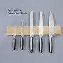 17 Inch Bamboo Magnetic Knife Strip Holder For Kitchen Knives