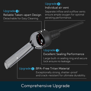 KITCHENDAO Detachable Wine Aerator Pourer - BPA Free Tritan Premium Wine Air Aerator Decanter Spout Dispenser - No Drip or Spill - Improve Taste and Bouquet Instantly - Dishwasher Safe