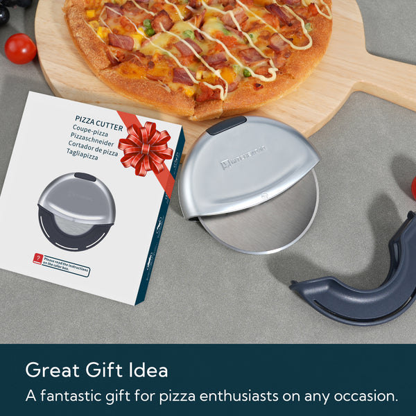 KITCHENDAO Premium Heavy Duty Pizza Cutter Wheel – Magnetic Detachable Design Handheld Pizza Slicer, 4-Inch Sharp Blade with Safety Protective Cover, Durable, Dishwasher Safe, Great Gift Idea