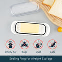 KITCHENDAO Airtight Butter Dish with Lid for Countertop and Refrigerator Door Shelf, Plastic Butter Holder, Butter Keeper Tray Container for West/East Coast Butter, White