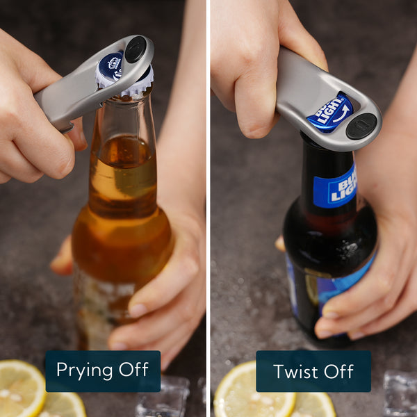 KITCHENDAO 3 in 1 Beer Bottle Opener Resealer with Magnetic Cap Catche