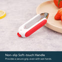 KITCHENDAO Strawberry Huller Corer Stem Remover with Safety Lock, Non-Slip Soft-touch Handle, Sharp Blades, Dishwasher Safe