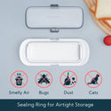 KITCHENDAO Airtight Butter Dish with Lid for Countertop and Refrigerator Door Shelf, Butter Holder with One Press to Open/Close Secure Latching Buckle, Butter Keeper for West/East Coast Butter (White)