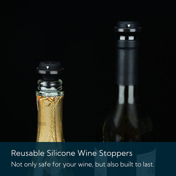 thumbnail image 2 of Wine Preserver Rechargeable Electric Wine Saver Pump With 4 Reusable Stoppers Automatic Sealer Keeps Wine Fresh Stylish Black Gold Perfect Gift Wine Lover Wine Pump Vacuum 2 of 14