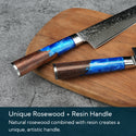KITCHENDAO Chef Knife 8 Inch 67-Layer Damascus Steel Kitchen Knife Super Sharp Cooking Knife with Unique Rosewood and Resin Handle, Gift Box for Family, Friends and Colleagues