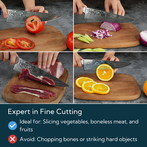 KITCHENDAO Chef Knife 8 Inch 67-Layer Damascus Steel Kitchen Knife Super Sharp Cooking Knife with Unique Rosewood and Resin Handle, Gift Box for Family, Friends and Colleagues