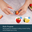 KITCHENDAO Strawberry Huller Corer Stem Remover with Safety Lock, Non-Slip Soft-touch Handle, Sharp Blades, Dishwasher Safe
