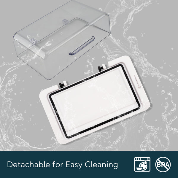 KITCHENDAO Airtight Flip-Top Butter Dish with Lid for Countertop and Refrigerator, Butter Keeper, Plastic Butter Holder Tray for 2 Sticks East Coast/West Coast/European Style/ Kerrygold Butter