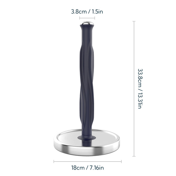 KITCHENDAO One-Handed Tear Paper Towel Holder Countertop,Rotation Freestanding Kitchen Paper Holder Stand, Stainless Steel Paper Roll Holder with Weighted Base High-Adhesion Pad Sticker
