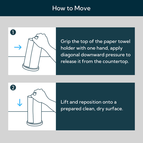 KITCHENDAO One-Handed Tear Paper Towel Holder Countertop,Rotation Freestanding Kitchen Paper Holder Stand, Stainless Steel Paper Roll Holder with Weighted Base High-Adhesion Pad Sticker