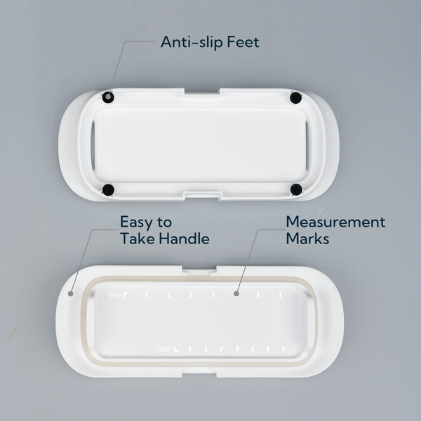 KITCHENDAO Airtight Butter Dish with Lid for Countertop and Refrigerator Door Shelf, Butter Holder with One Press to Open/Close Secure Latching Buckle, Butter Keeper for West/East Coast Butter (White)