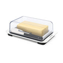 KITCHENDAO Airtight Flip-Top Butter Dish with Lid and Knife Spreader for Countertop and Refrigerator, Butter Keeper, Plastic Butter Holder Tray for 2 Sticks East Coast/ West Coast/ Kerrygold Butter