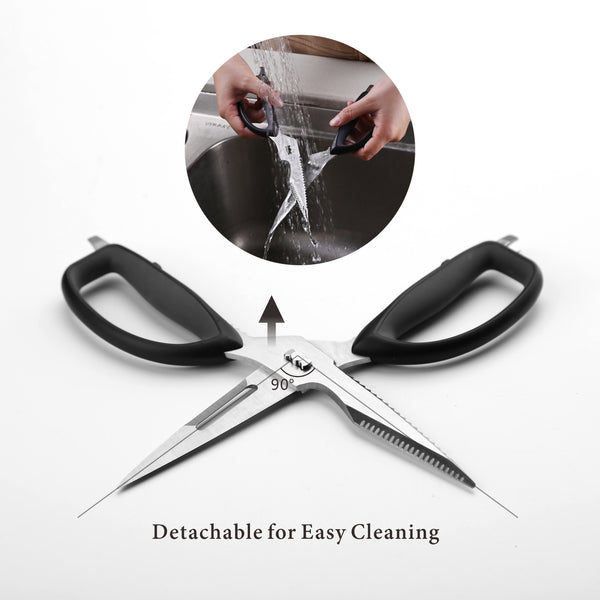 Kitchen Scissors-heavy Duty Kitchen Shears Stainless Steel,comes-apart  Detachable Kitchen Shears,with Magnetic Holder,compatible With  Chicken,meat,foo