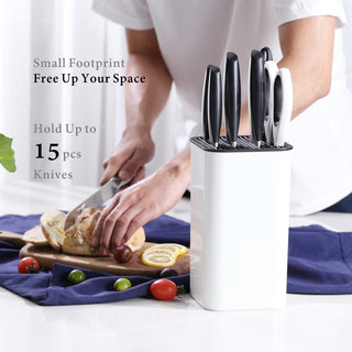 Universal Knife Block With Slots For Scissors And Sharpening Rod Square