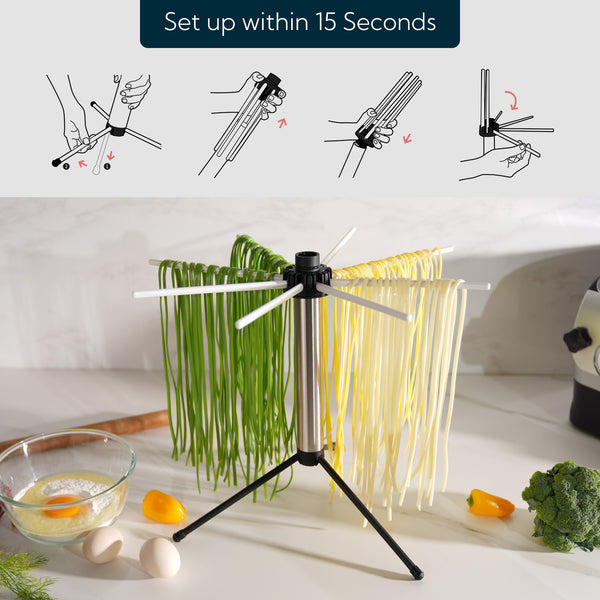 KITCHENDAO Collapsible Pasta Drying Rack, Easy Storage, Quick Set up