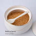 11 oz Porcelain Sugar Bowl With Built-in Spoon Sugar Jar With Lid
