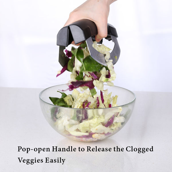 Salad Chopper with Protective Cover - Double Blade Salad Cutter, Stainless  Steel Mezzaluna Chopper Knife for Lettuce, Salad and Vegetable Mincing