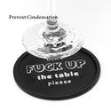 4.25 Inch Bar Drink Coasters With Holder Set Of 8 Black Funny