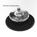 4.25 Inch Bar Drink Coasters With Holder Set Of 8 Black Convex