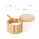 Bamboo Salt Box With Magnetic Swivel Lid & Spoon